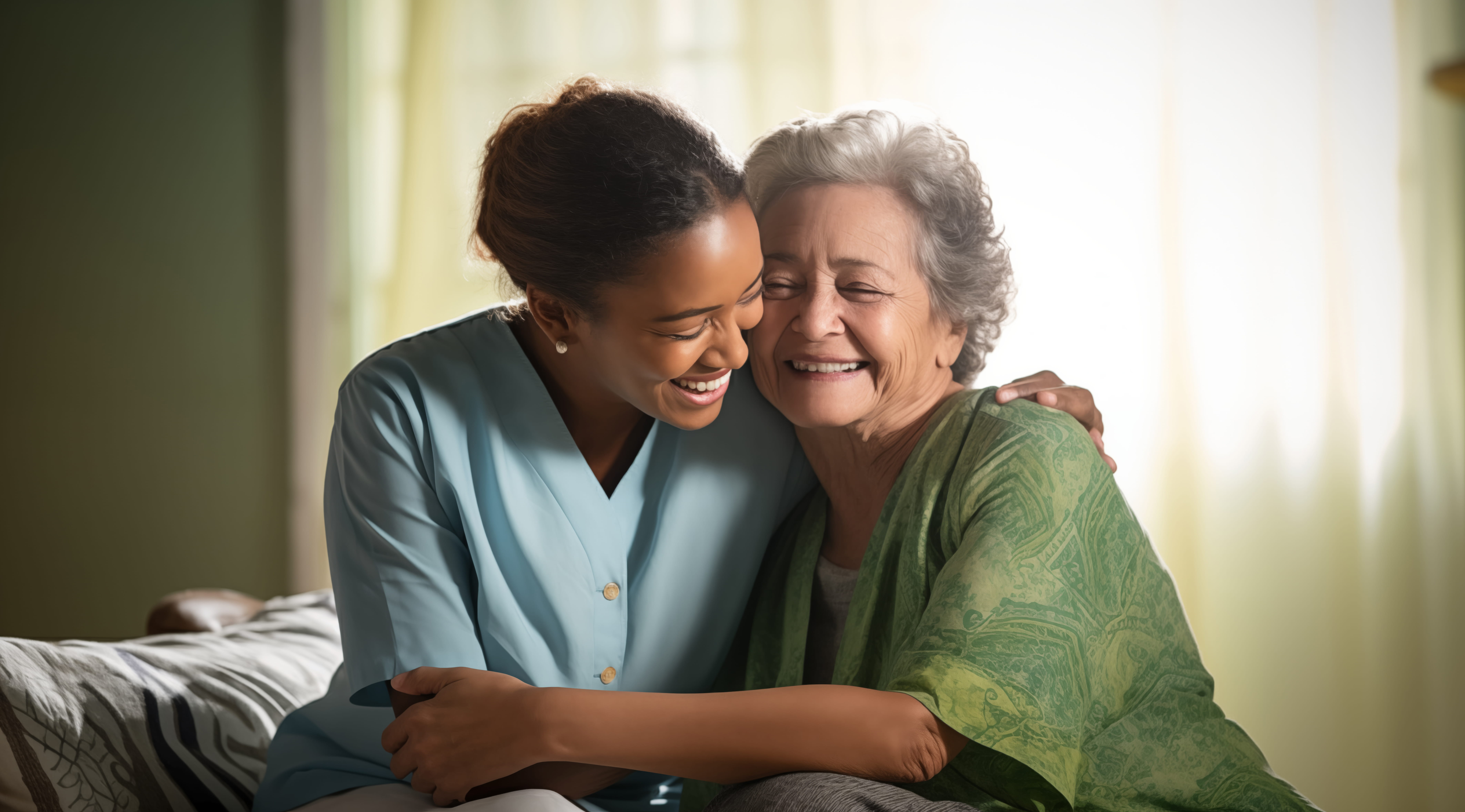 Care team supporting older adults